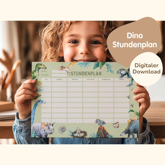 Stundenplan für Kinder | zum Ausdrucken | Dinos
