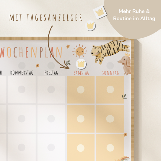 Wochenplan für Kinder | Montessori | zum Ausdrucken | Boho