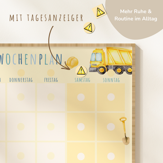 Wochenplan für Kinder | Montessori | zum Ausdrucken | Bagger