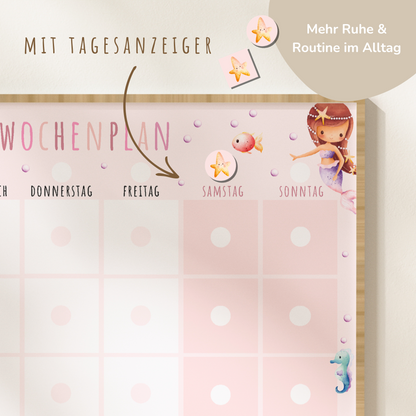 Wochenplan für Kinder | Montessori | zum Ausdrucken | Meerjungfrauen