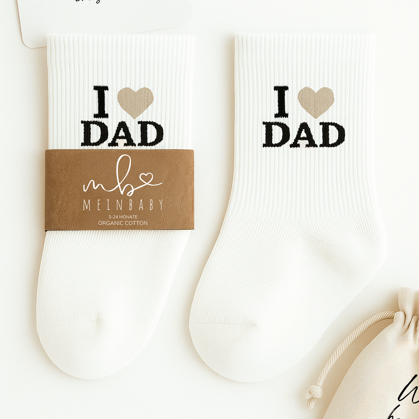 Geschenk zur Geburt Baby  – Babysocken Set inkl. Karte & Baumwollsäckchen