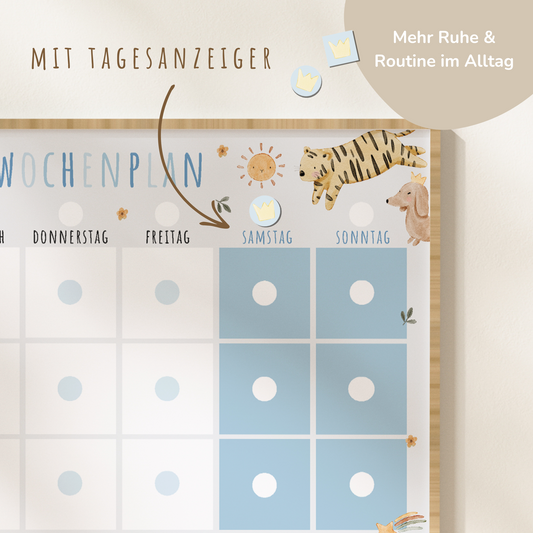 Wochenplan für Kinder | Montessori | zum Ausdrucken | Boho