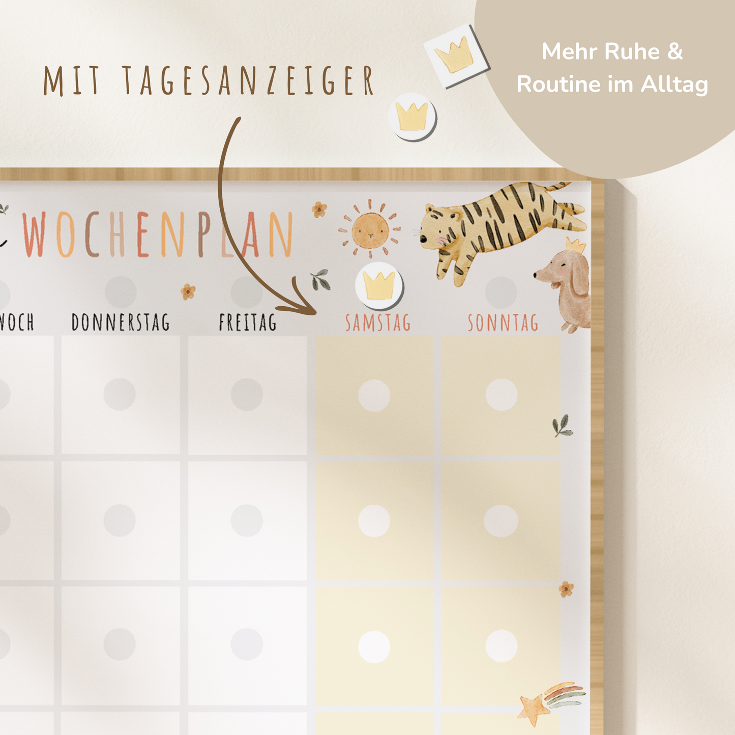 Wochenplan für Kinder | Montessori | zum Ausdrucken | Boho