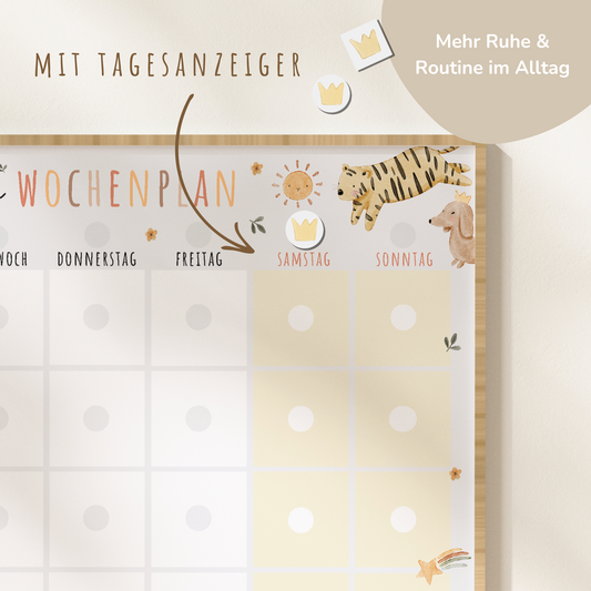 Wochenplan für Kinder | Montessori | zum Ausdrucken | Boho