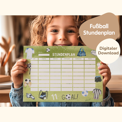 Stundenplan für Kinder | zum Ausdrucken | Fußball