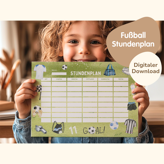 Stundenplan für Kinder | zum Ausdrucken | Fußball