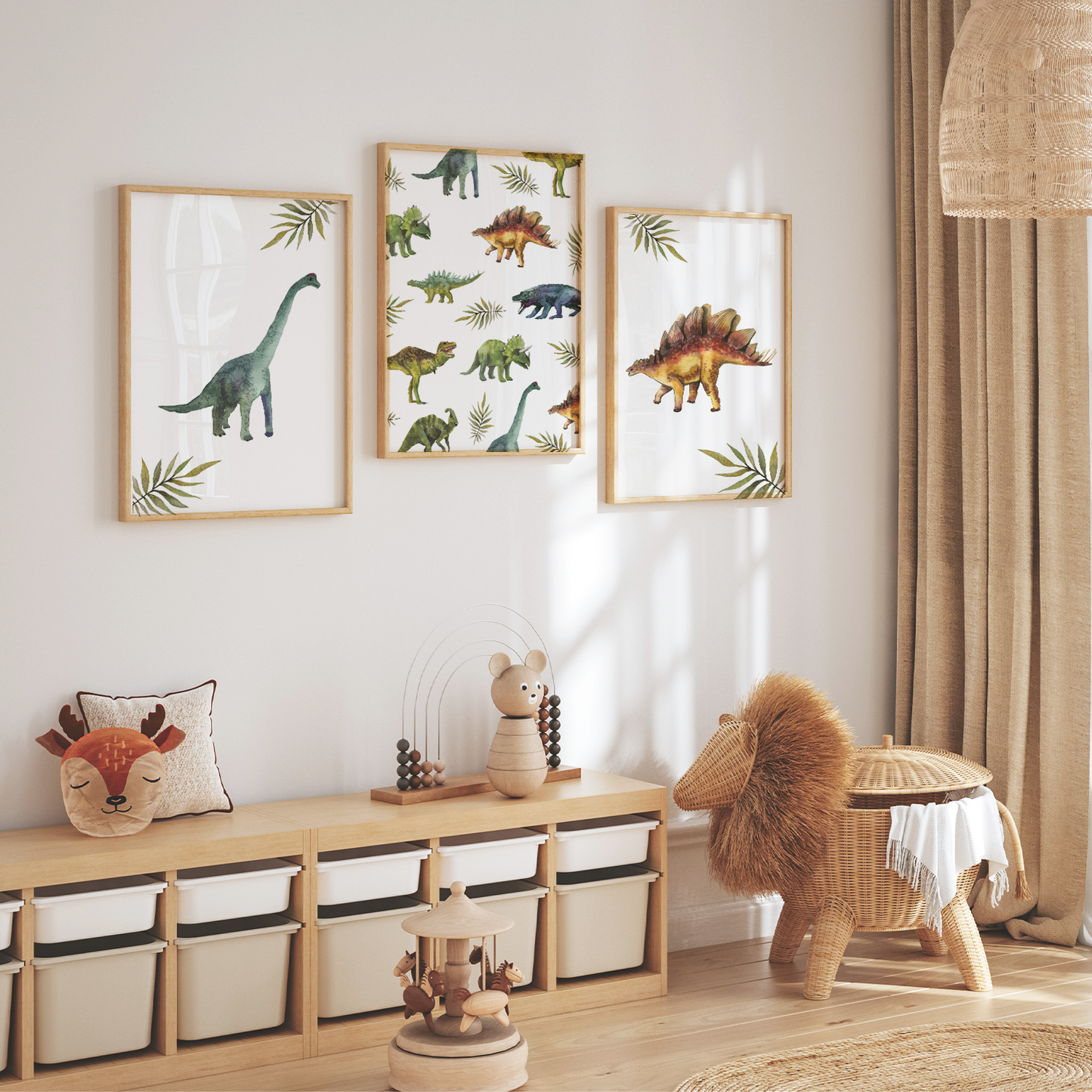 Kinderzimmerposter | 3er Set A4 | Dino Poster