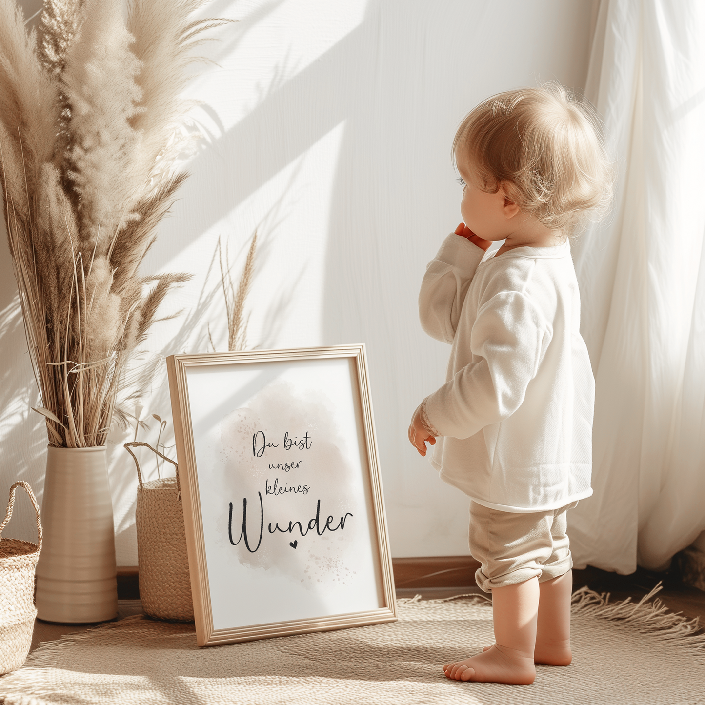 Kinderzimmer Poster | 3er Set A4 | Elefant & Luftballon beige