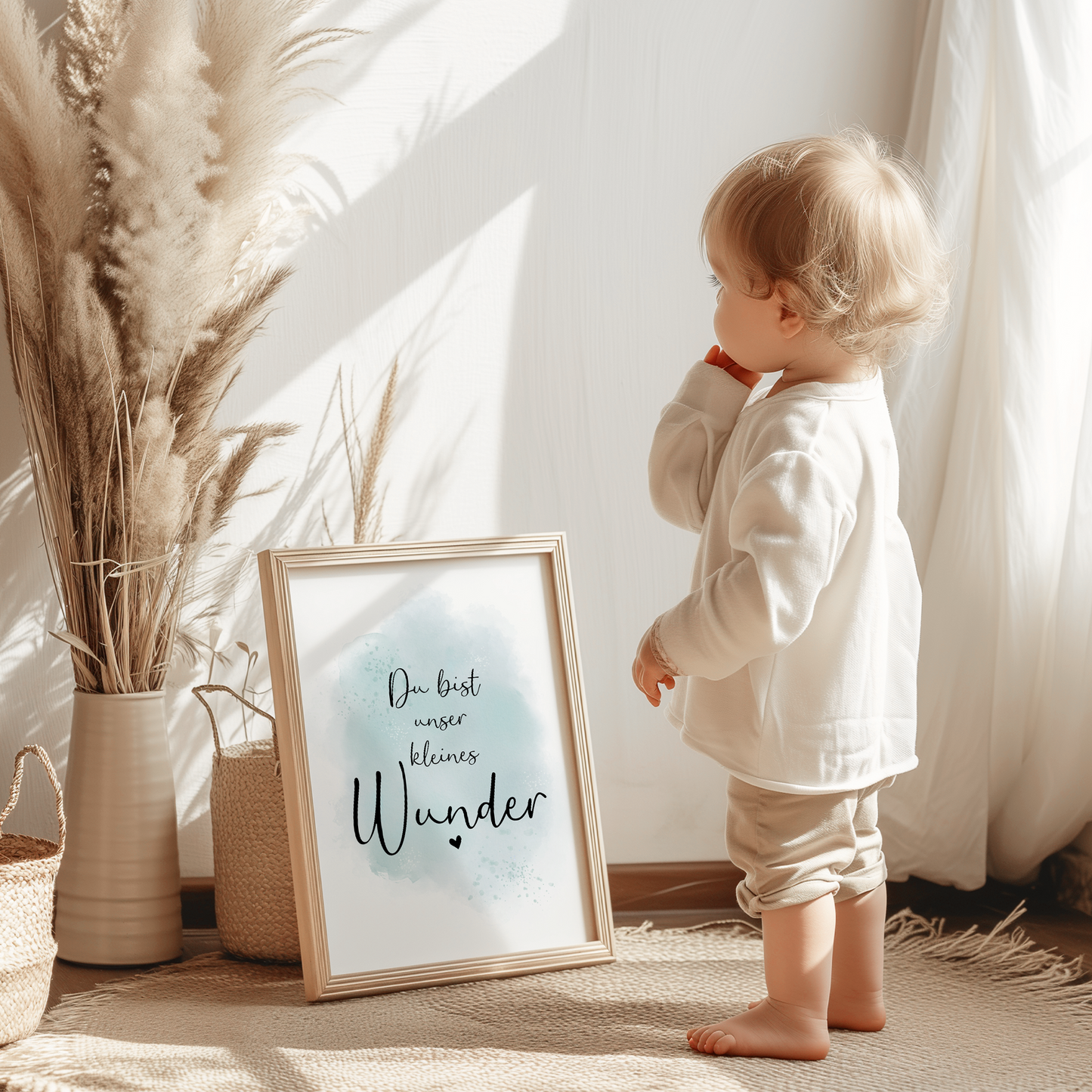 Kinderzimmer Poster | 3er Set A4 | Giraffe & Luftballon mint