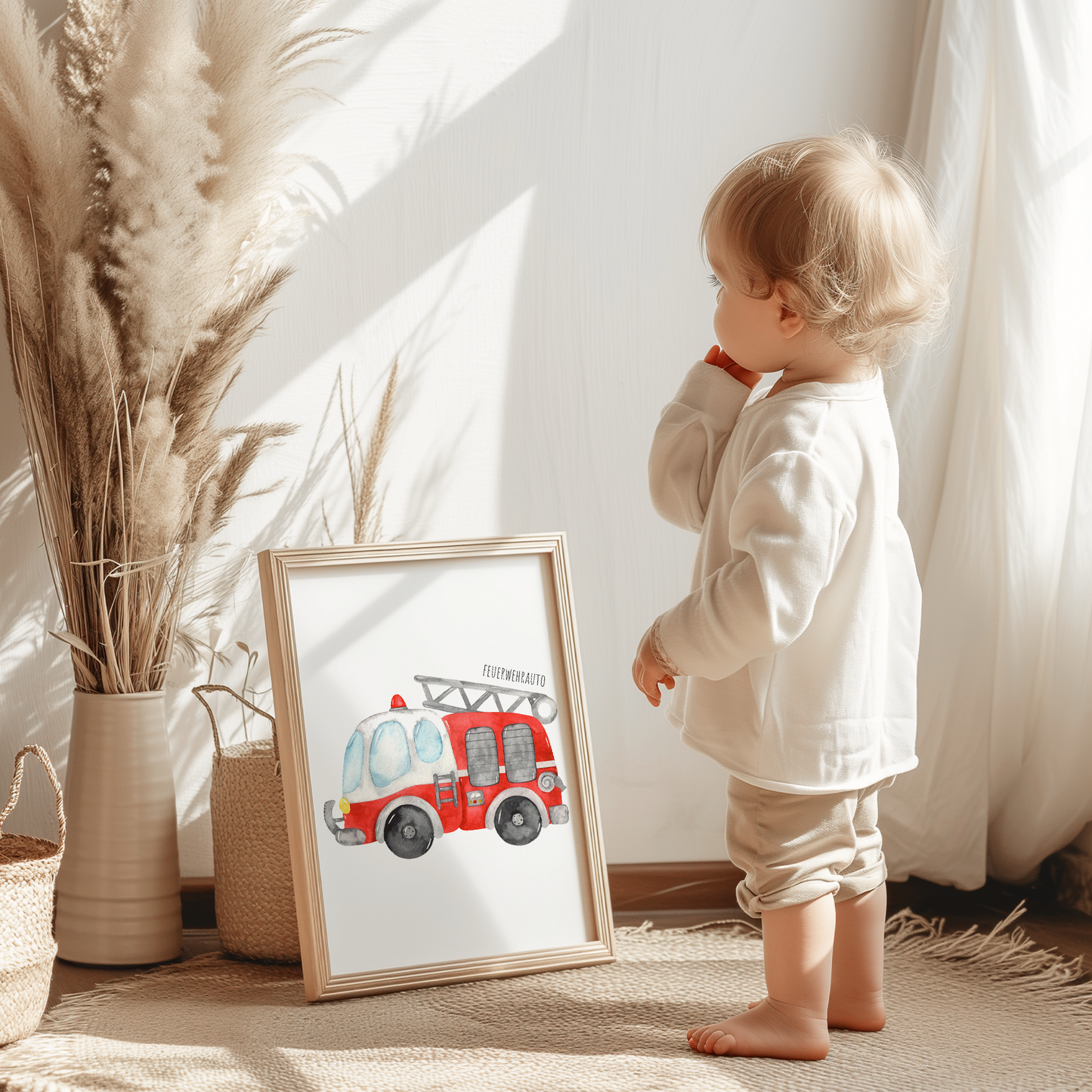 Kinderzimmerposter | 3er Set A4 | Feuerwehr