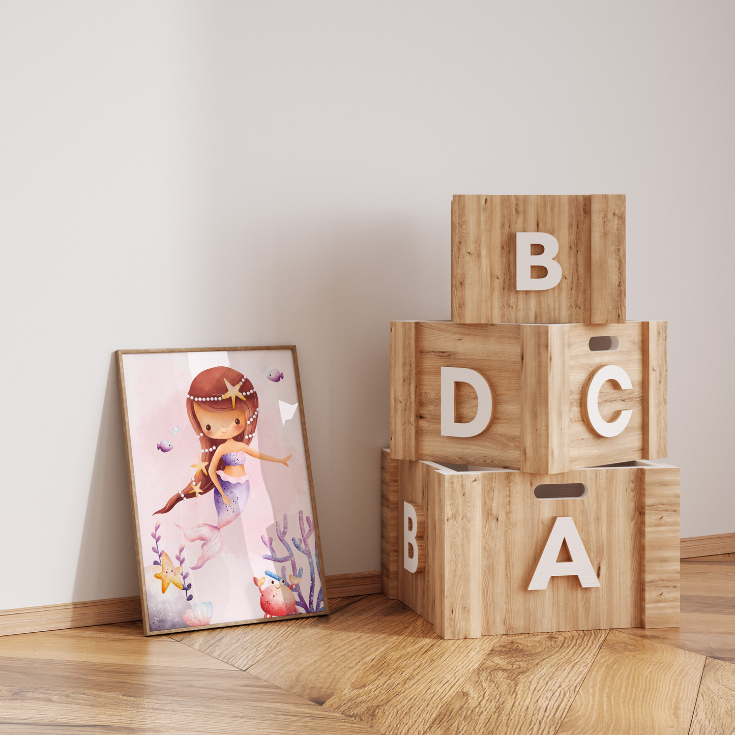 Kinderzimmer Poster | 3er Set A4 | Meerjungfrauen