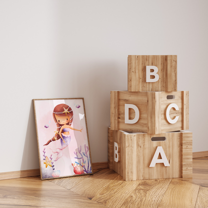 Kinderzimmer Poster | 3er Set A4 | Meerjungfrauen