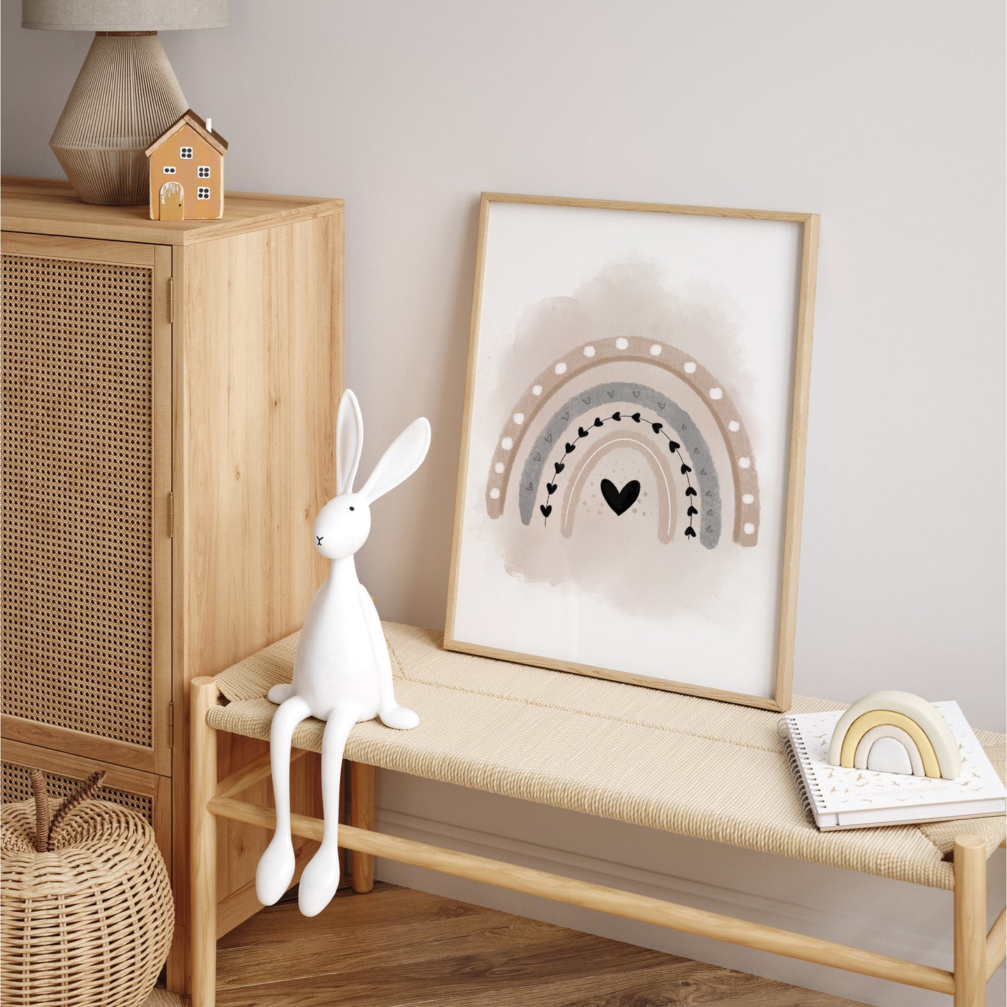 Kinderzimmer Poster | 3er Set A4 | Luftballon & Fuchs beige