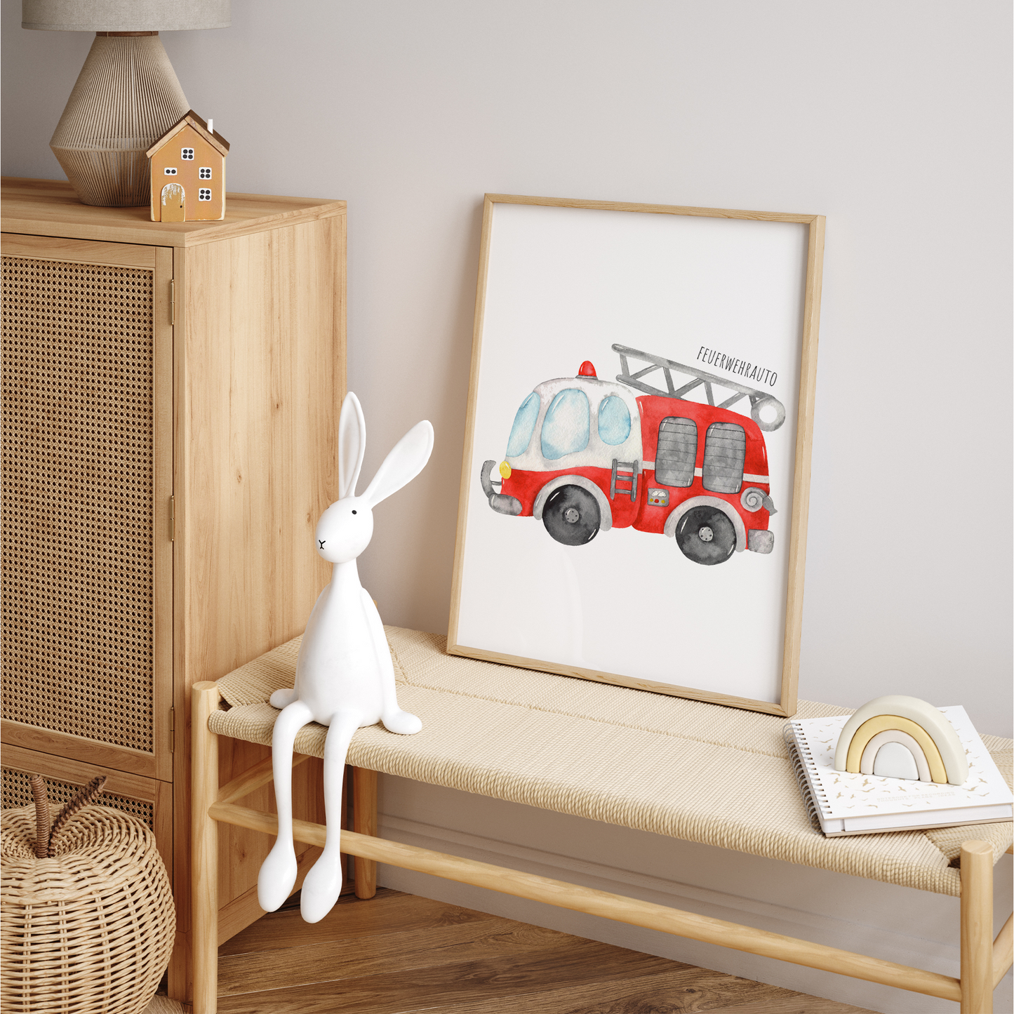 Kinderzimmerposter | 3er Set A4 | Feuerwehr