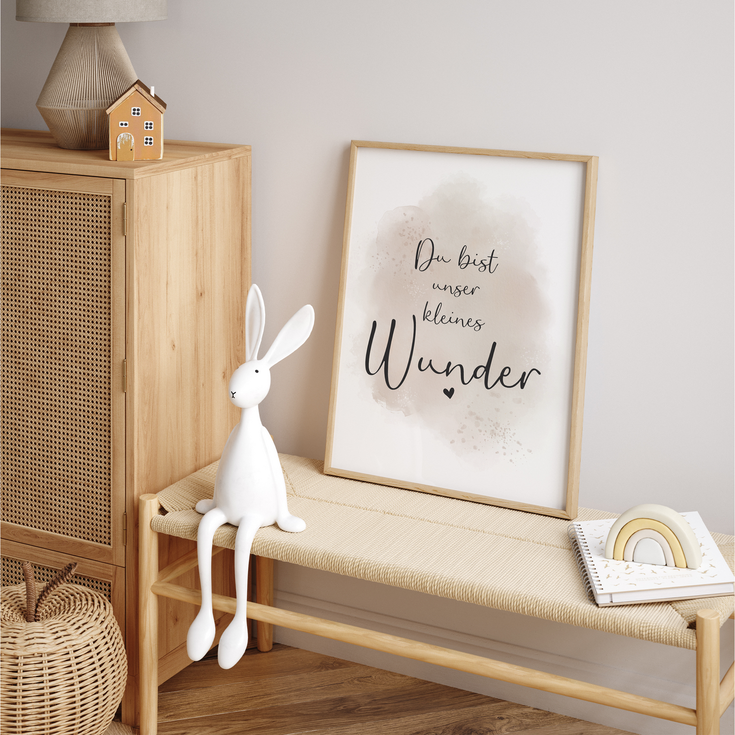 Kinderzimmer Poster | 3er Set A4 | Löwe & Luftballon beige