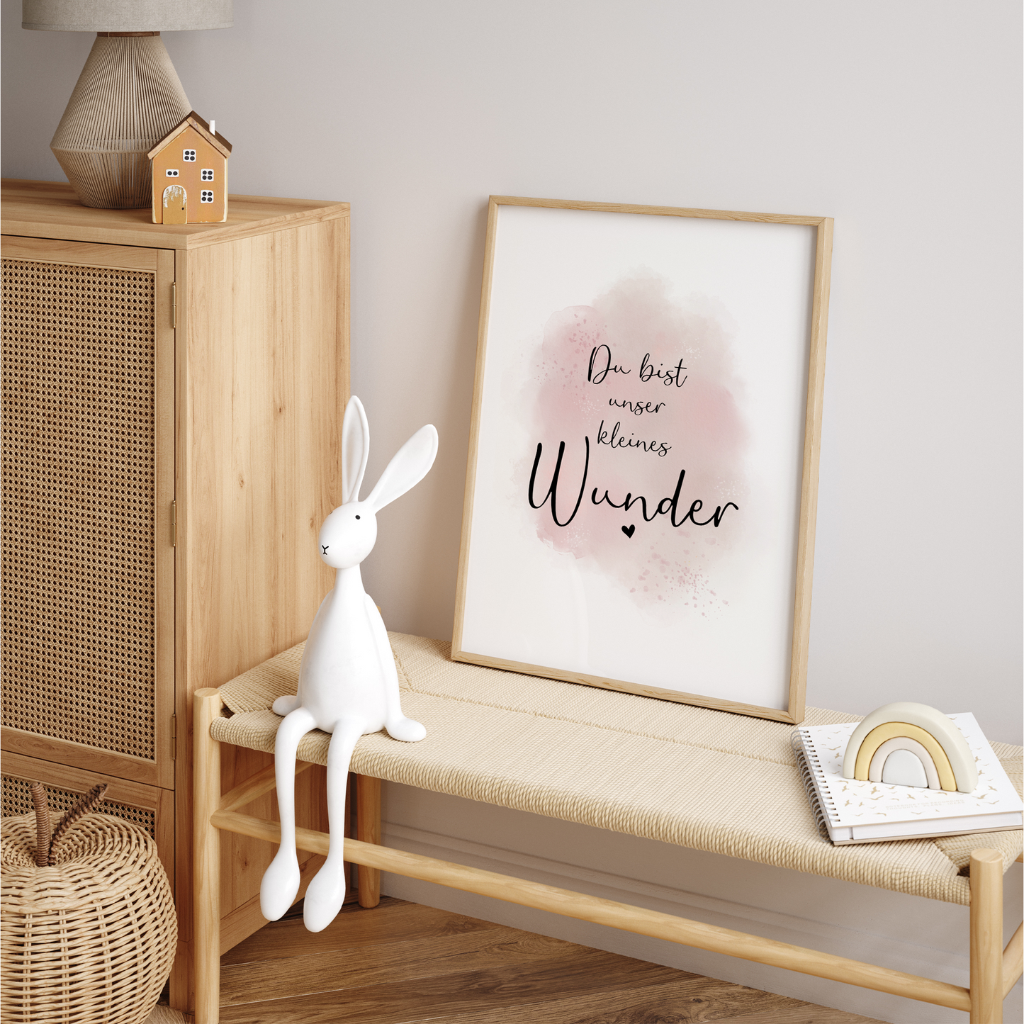 Kinderzimmer Poster | 3er Set A4 | Fuchs Luftballon rosa