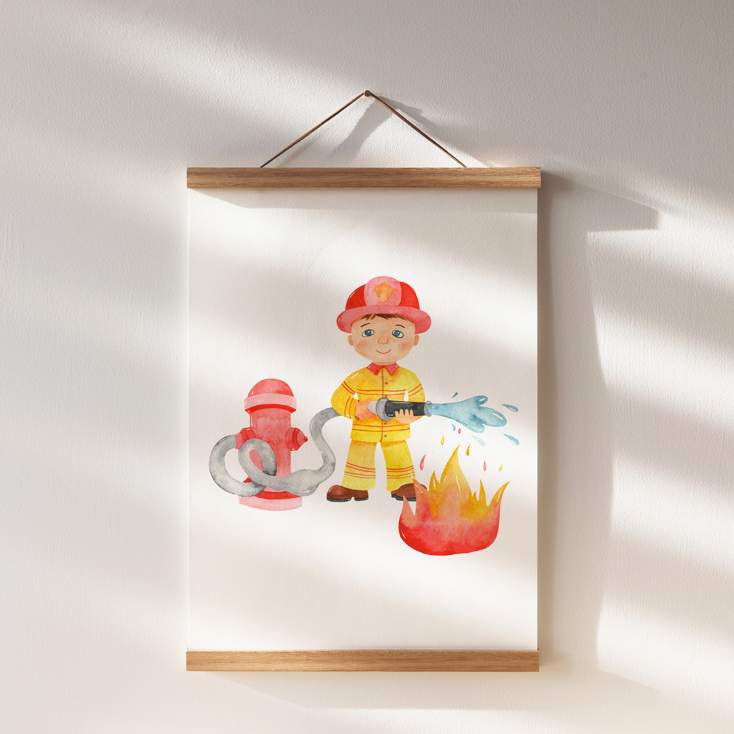 Kinderzimmerposter | 3er Set A4 | Feuerwehr