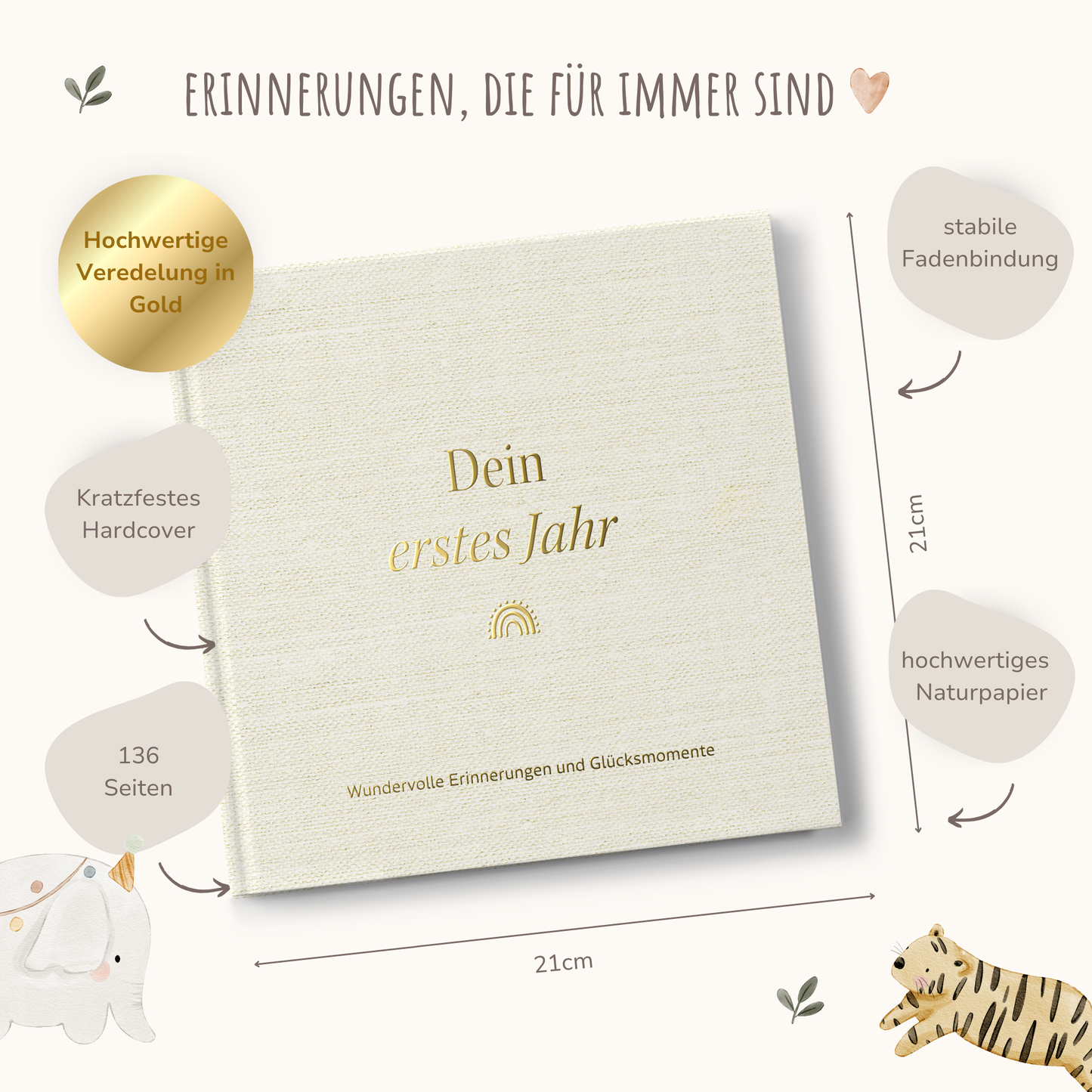 Babyalbum Dein erstes Jahr | Leinen