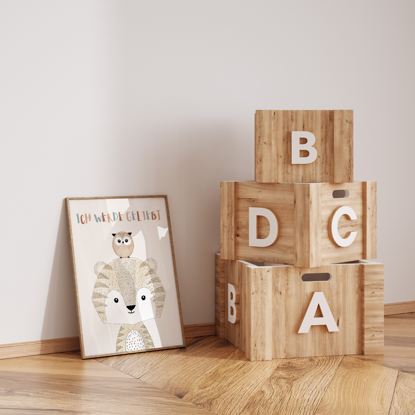 Kinderzimmerposter | 4er Set A4 | Vier Freunde Affirmation