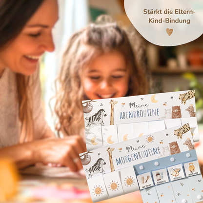 Morgen- & Abendroutine für Kinder | zum sofort Ausdrucken | Boho