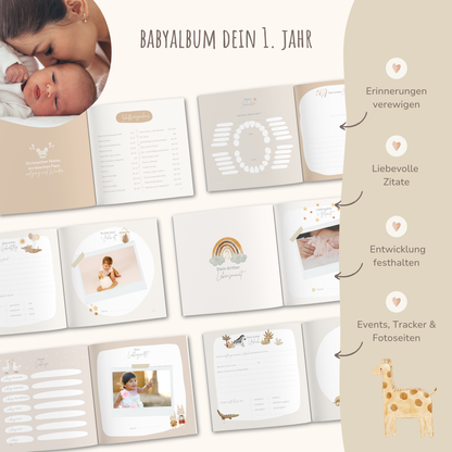 Geschenk zur Schwangerschaft – Set mit SSW-Tagebuch, Babyalbum & Familien Socken