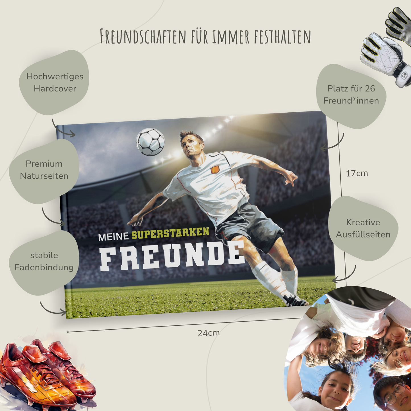 Freundebuch für Kinder | Fußball