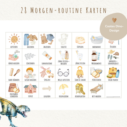 Morgen- & Abendroutine für Kinder | zum sofort Ausdrucken | Dino