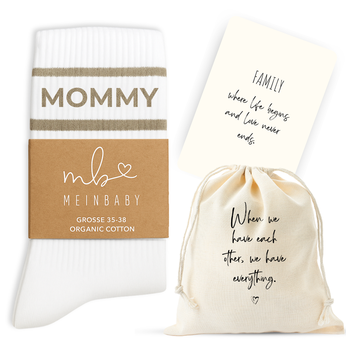 Retro-Socken Mommy Beige