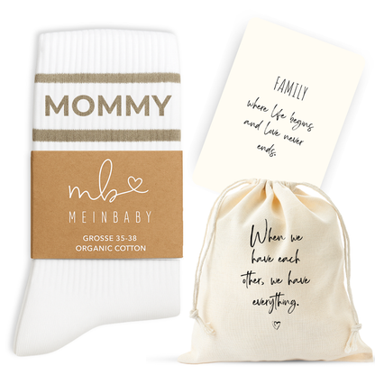 Retro-Socken Mommy Beige