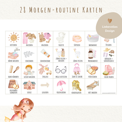 Morgen- & Abendroutine für Kinder | zum sofort Ausdrucken | Meerjungfrau