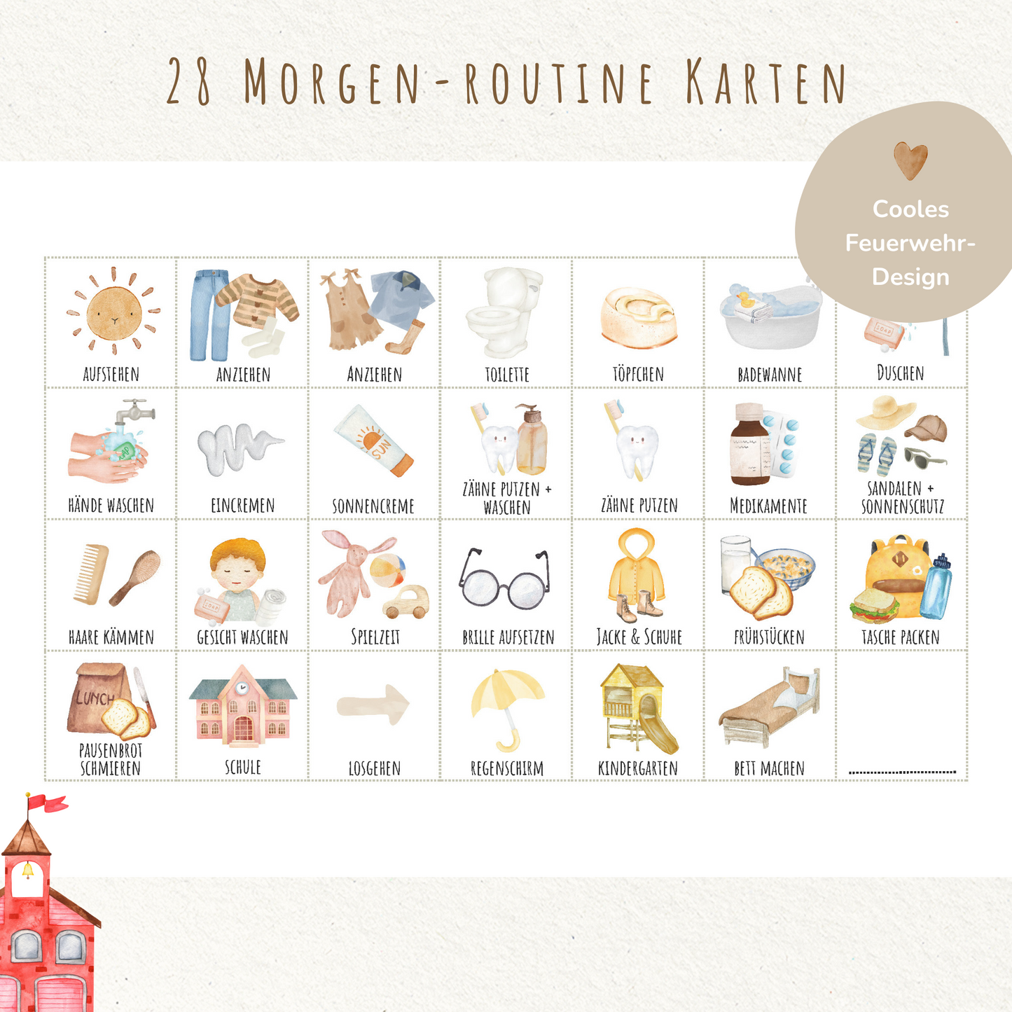 Morgen- & Abendroutine für Kinder | zum sofort Ausdrucken | Feuerwehr