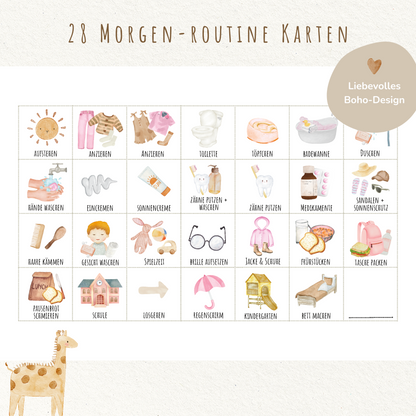 Morgen- & Abendroutine für Kinder | zum sofort Ausdrucken | Boho