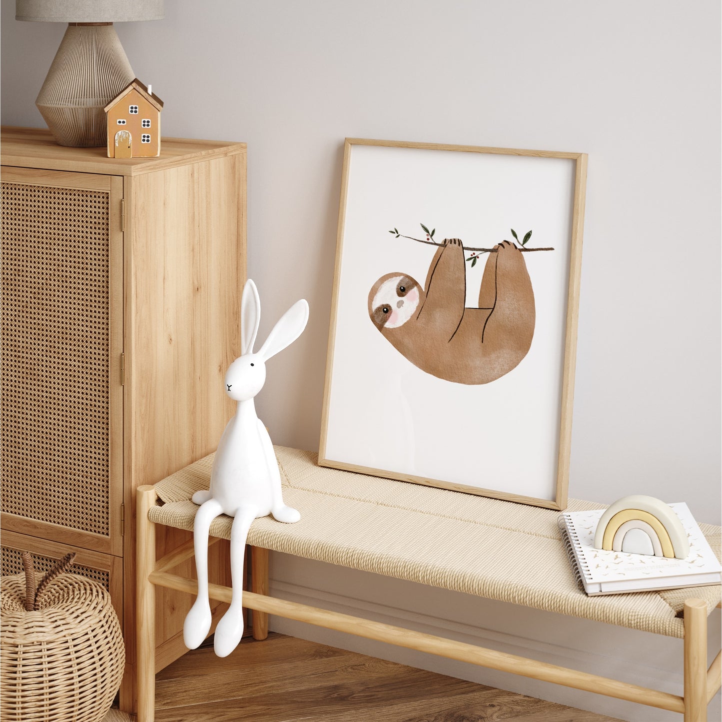 Kinderzimmerposter | 6er Set A4 | Faultier & Freunde