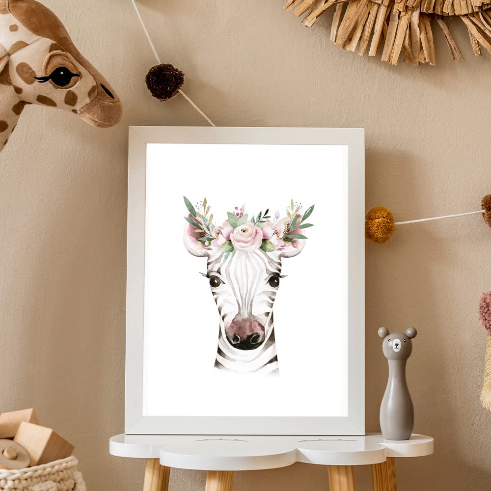 Kinderzimmerposter_Safari_Tiere_Kopfschmuck_A4_4er_Set