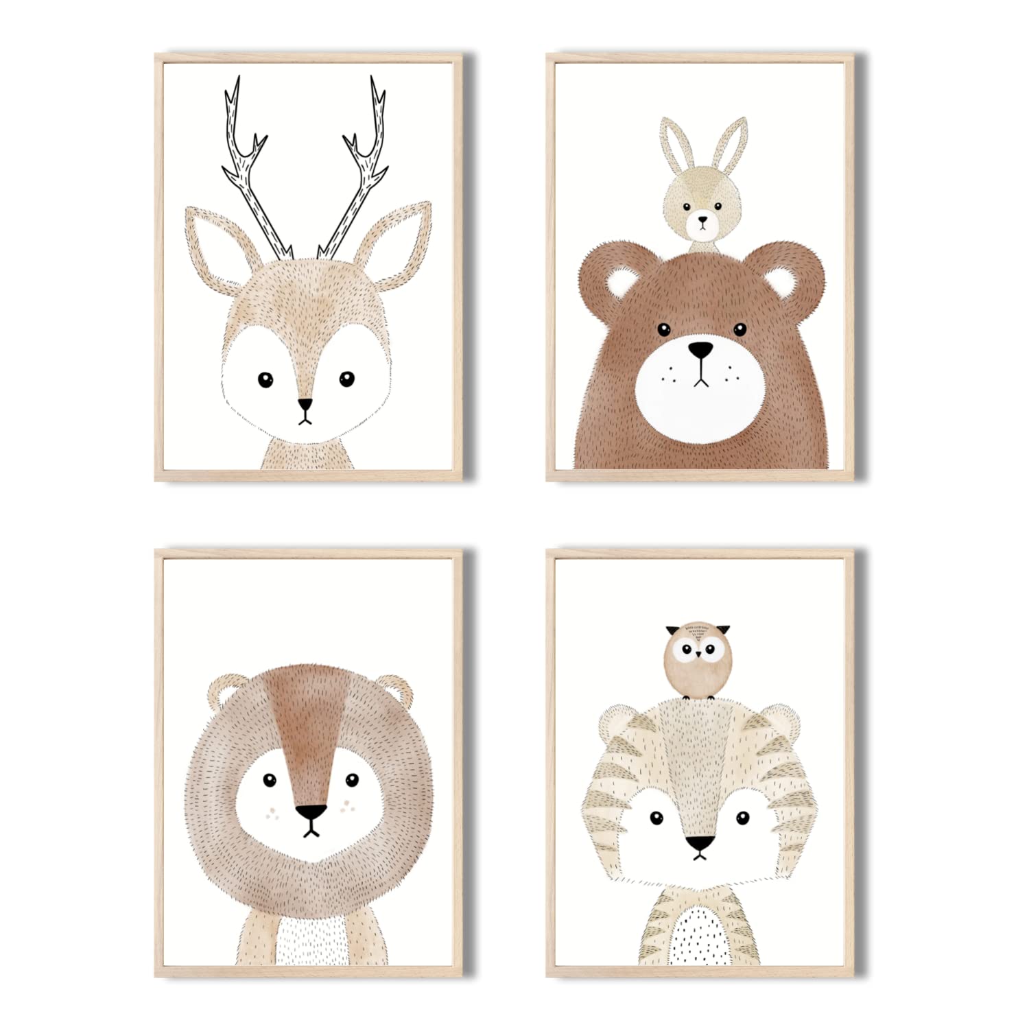 Kinderzimmerposter_vier_freunde_A4_4er_Set