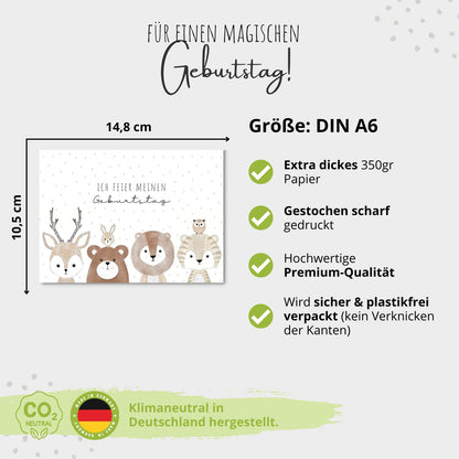 Einladungskarten_Kindergeburtstag_Süße_Tiere_Boho