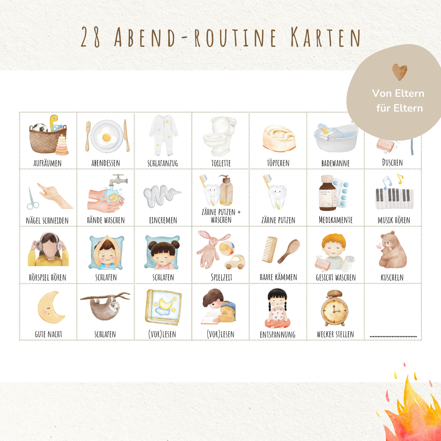 Morgen- & Abendroutine für Kinder | zum sofort Ausdrucken | Feuerwehr