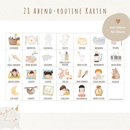 Morgen- & Abendroutine für Kinder | zum sofort Ausdrucken | Boho