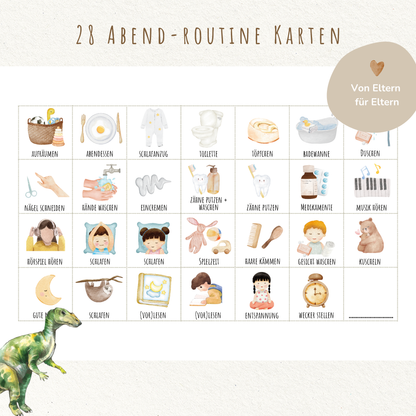 Morgen- & Abendroutine für Kinder | zum sofort Ausdrucken | Dino