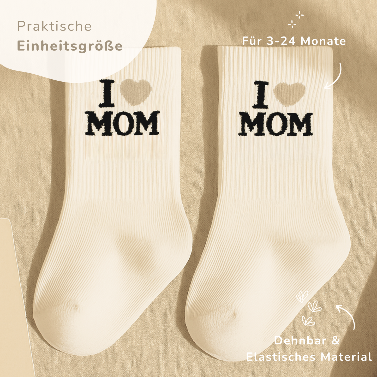 Geschenk zur Geburt Baby  – Babysocken Set inkl. Karte & Baumwollsäckchen