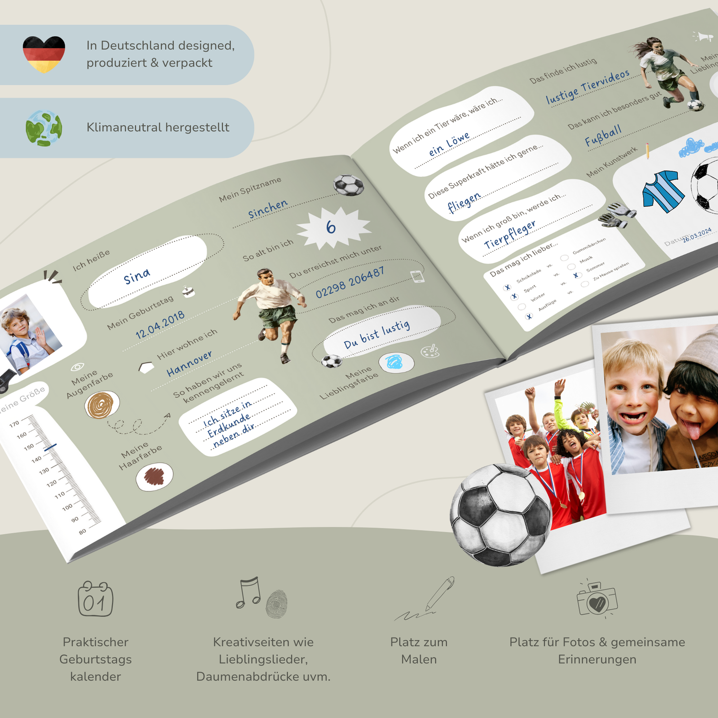 Freundebuch für Kinder | Fußball