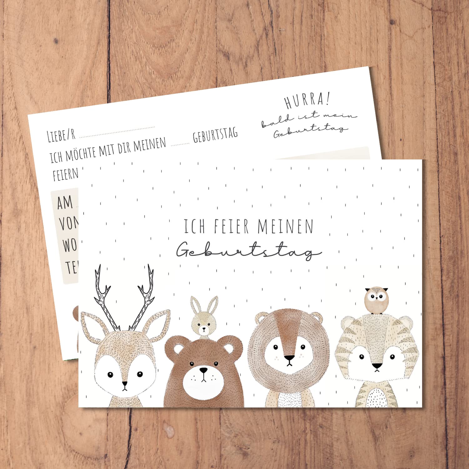 Einladungskarten_Kindergeburtstag_Süße_Tiere_Boho