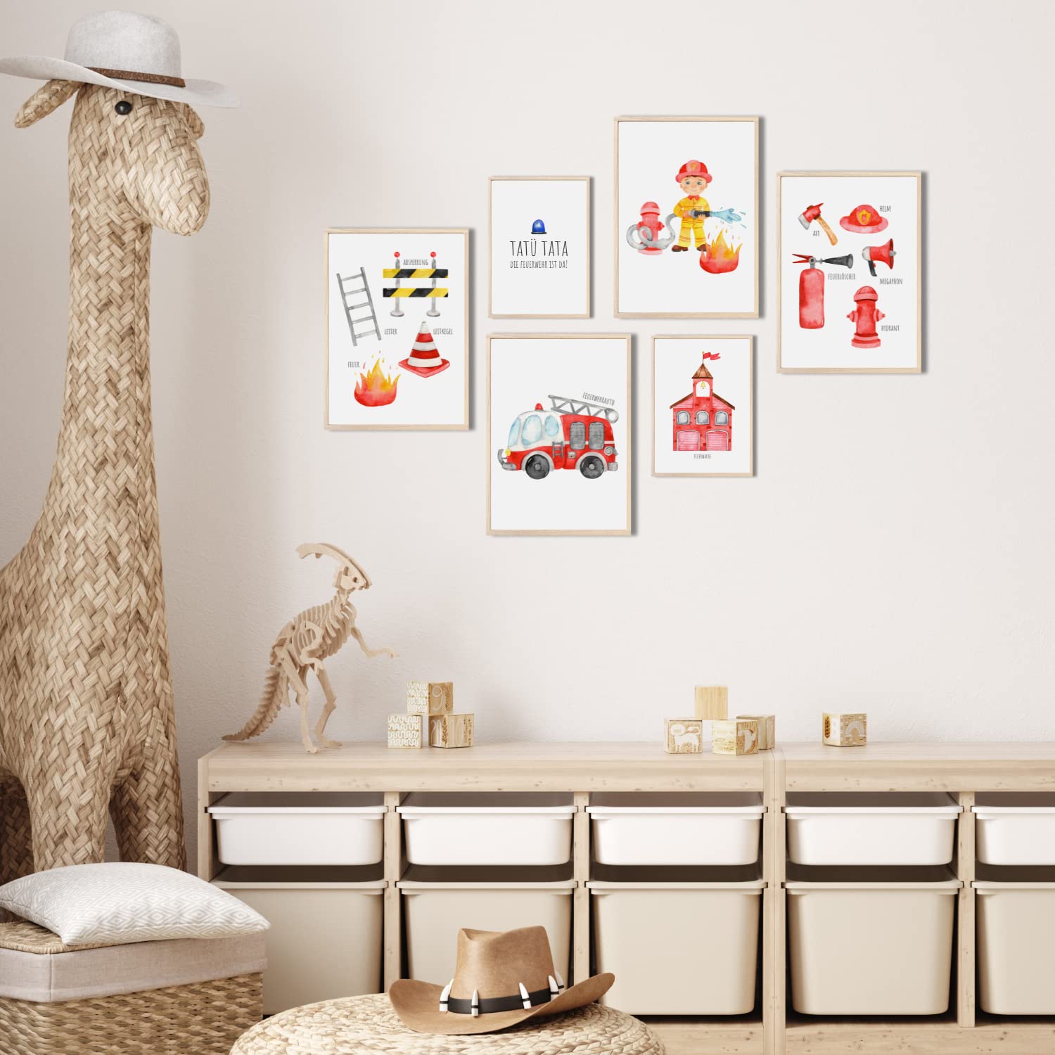 Kinderzimmerposter_Feuerwehr_A4_A5_6er_Set