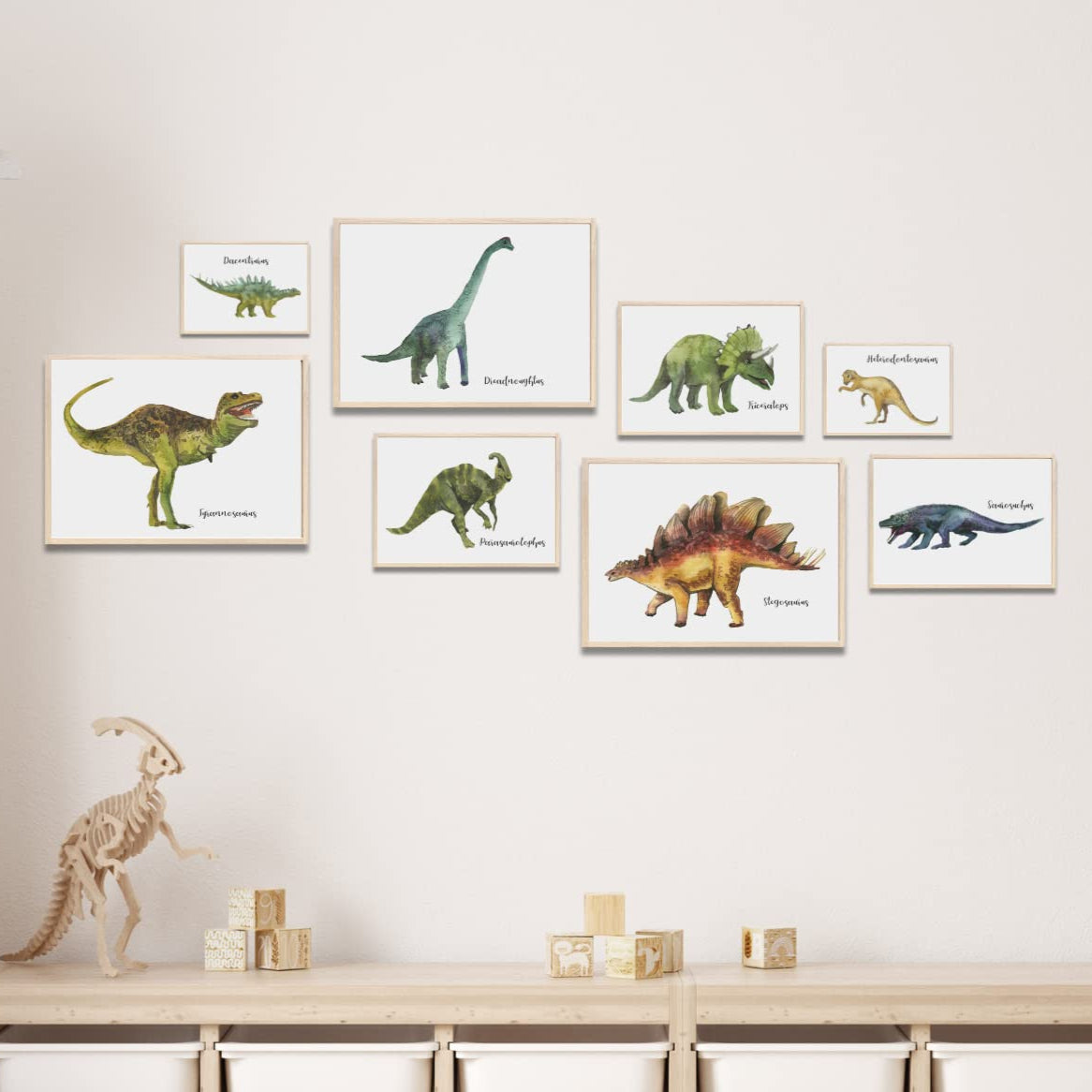 Kinderzimmerposter_Dino_A4_A6_A5_8er_Set