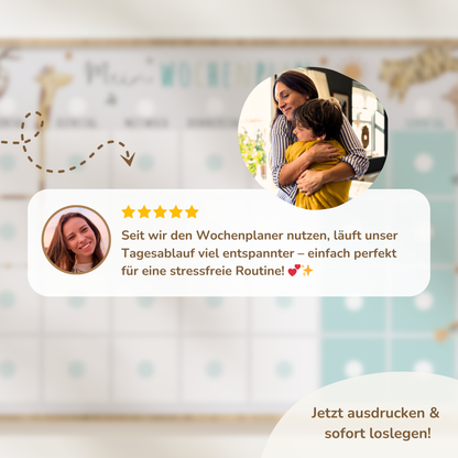 Wochenplan für Kinder | Montessori | zum Ausdrucken | Boho