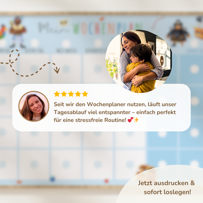 Wochenplan für Kinder | Montessori | zum Ausdrucken | Piraten