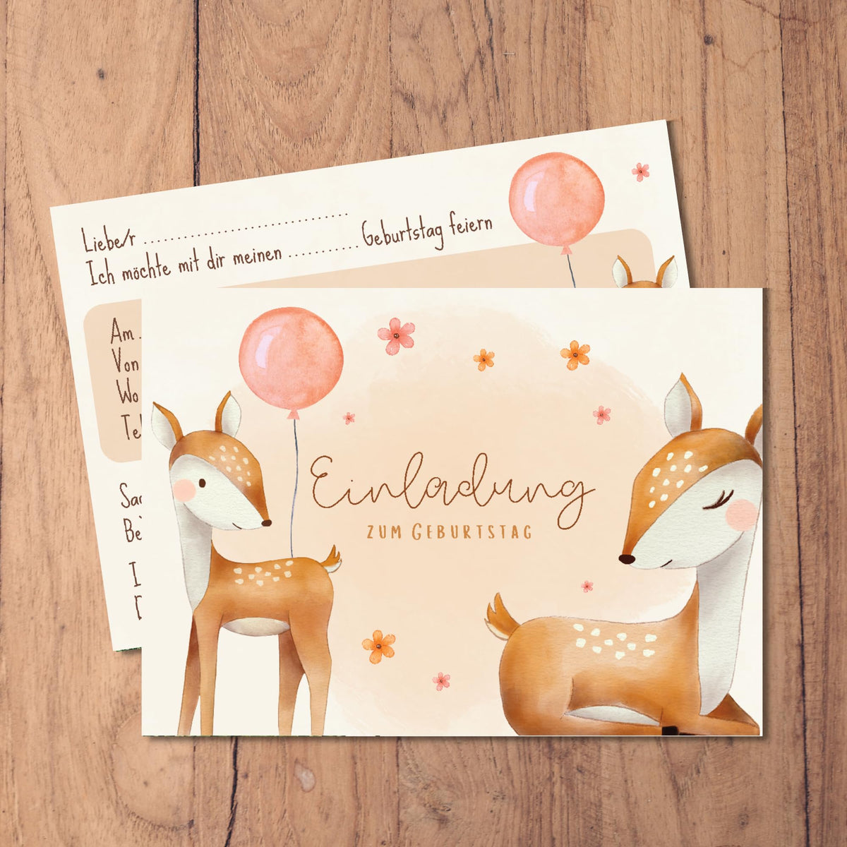 JuNa-Experten Einladungskarten Für Den 1. Geburtstag – Süßes Tiermotiv Reh – 8 Karten Mit Vorgedruckten Feldern – Made In Germany JuNa-Experten Einladungskarten Für Den 1. Geburtstag – Süßes Tiermotiv Reh – 8 Karten Mit Vorgedruckten Feldern – Made In Germany