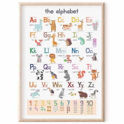 Kinderzimmerposter_Lernposter_ABC_bunt_Tiere_A2