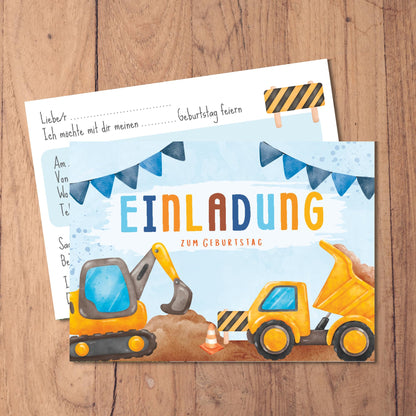 Einladungskarten_Kindergeburtstag_Bagger