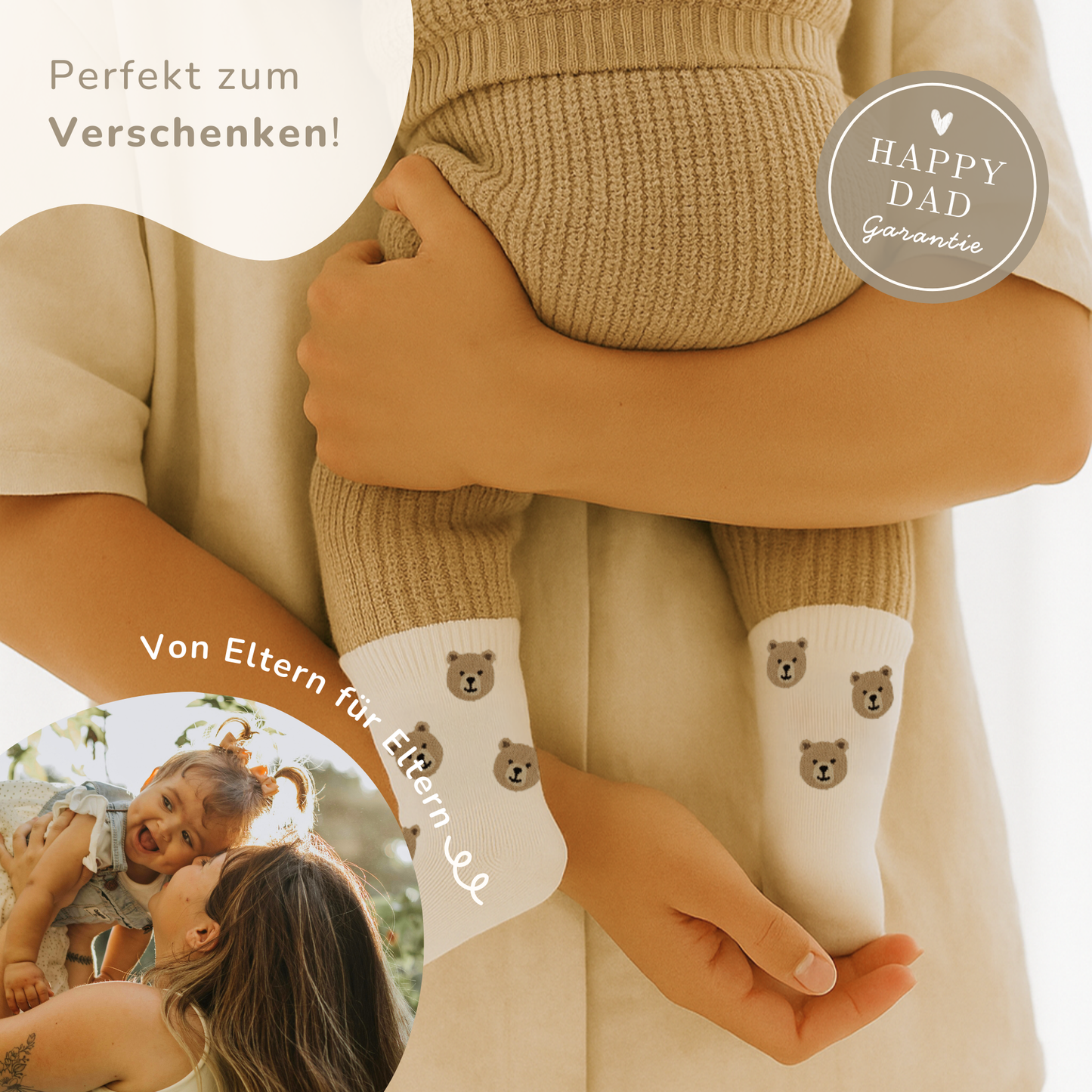 Babysocken Set inkl. Karte & Baumwollsäckchen